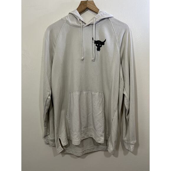 Under Armour Project Rock Hoodie L Bull Snake Street Skater Terry Gym Workout - Picture 2 of 16